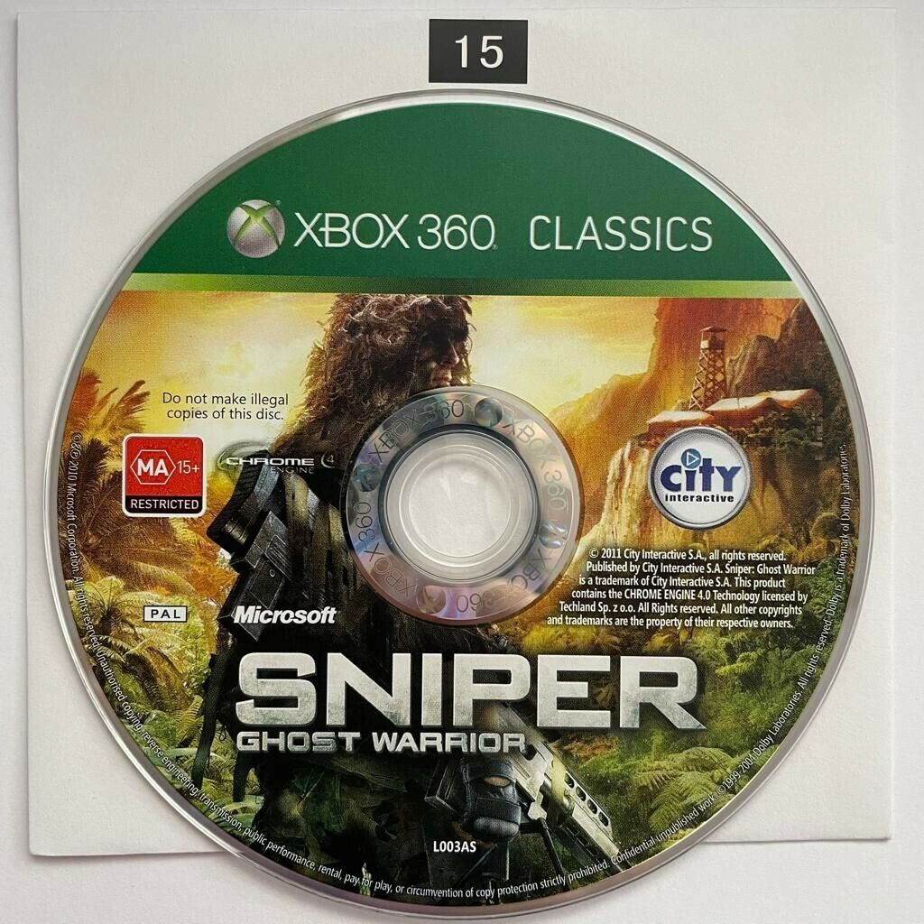 Sniper Ghost Warrior Xbox 360 Game Disc