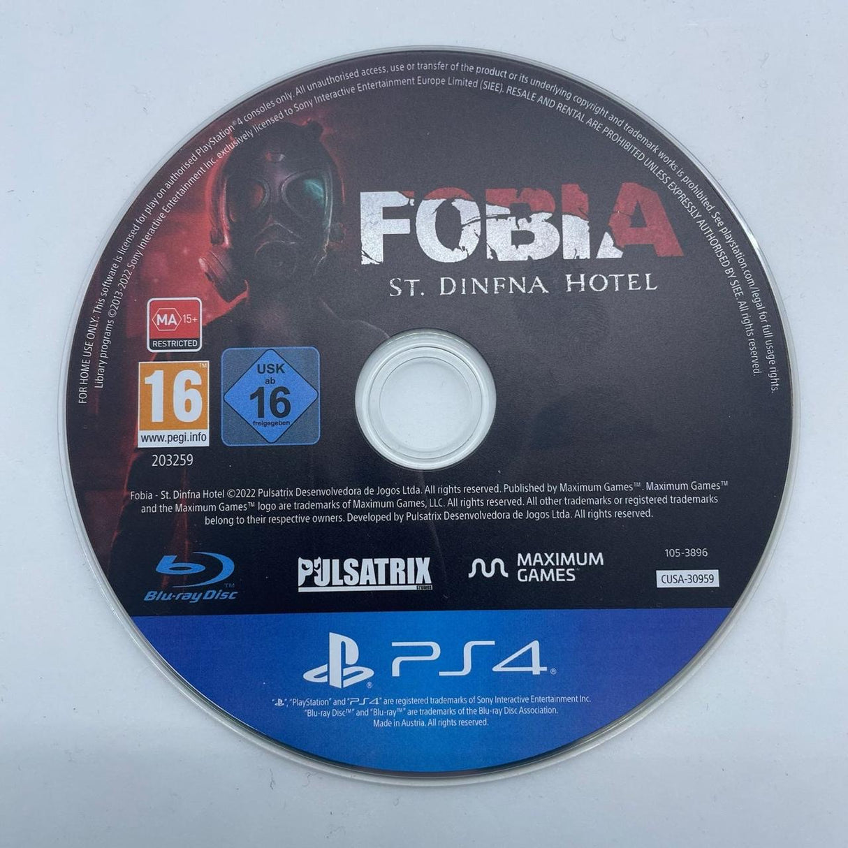 Fobia St Difna Hotel PS4 Playstation 4 Game Disc Only