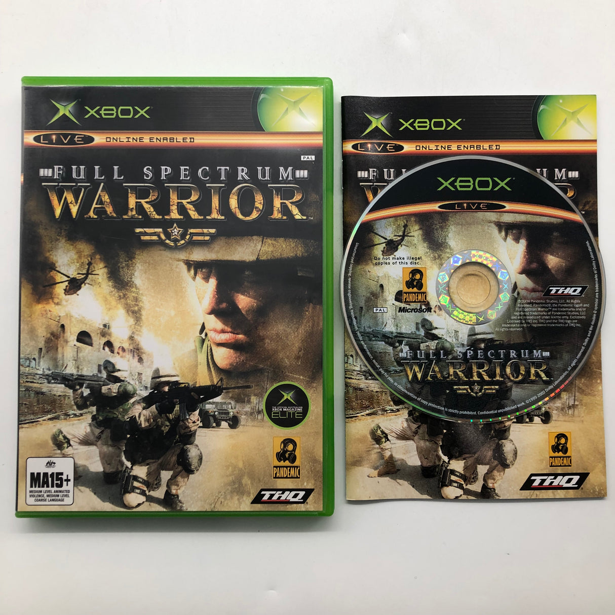 Full Spectrum Warrior Xbox Original Game + Manual PAL