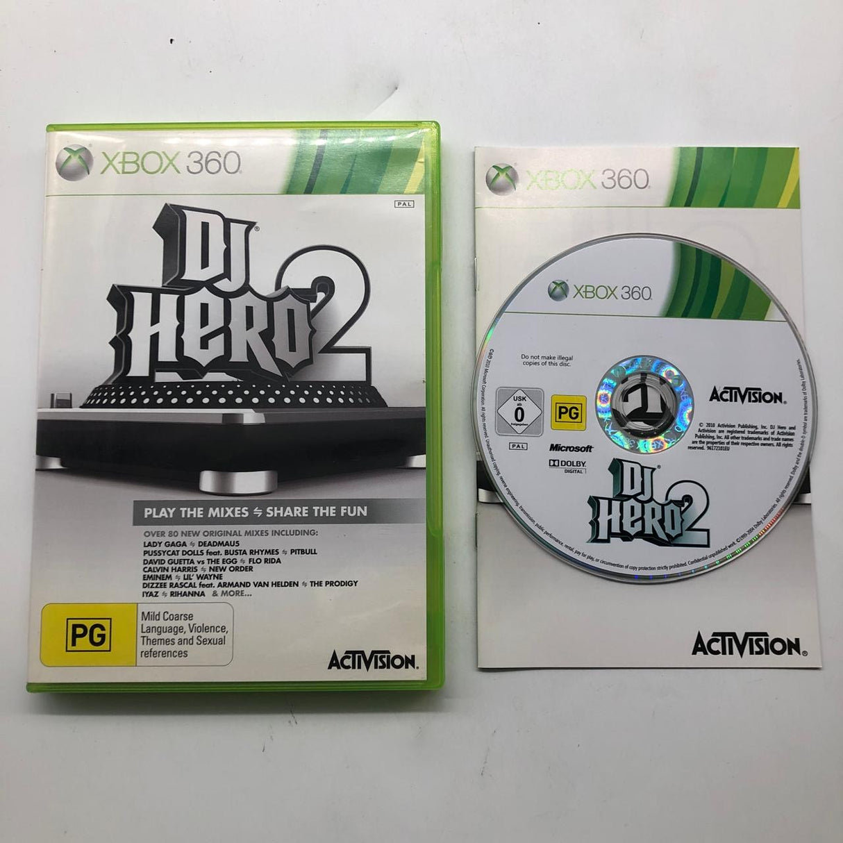 Dj Hero 2 Xbox 360 Game + Manual PAL