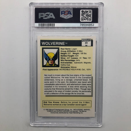 Marvel Comics Super Heroes Wolverine #23 Marvel Universe Graded PSA 9 25AU4