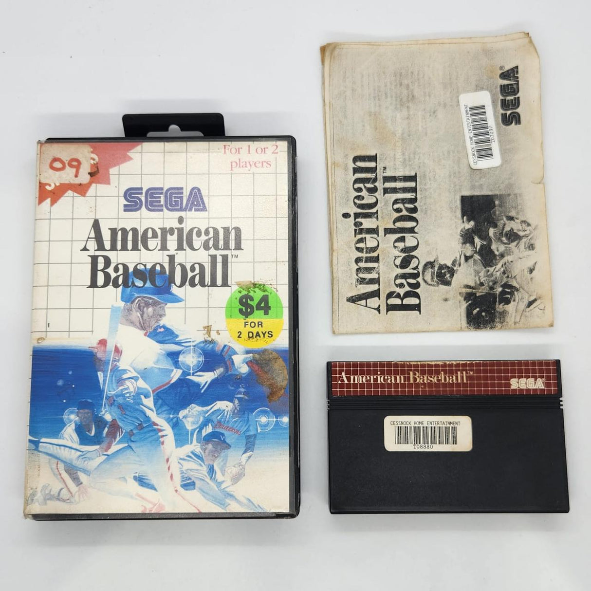 American Baseball Sega Master System Game PAL