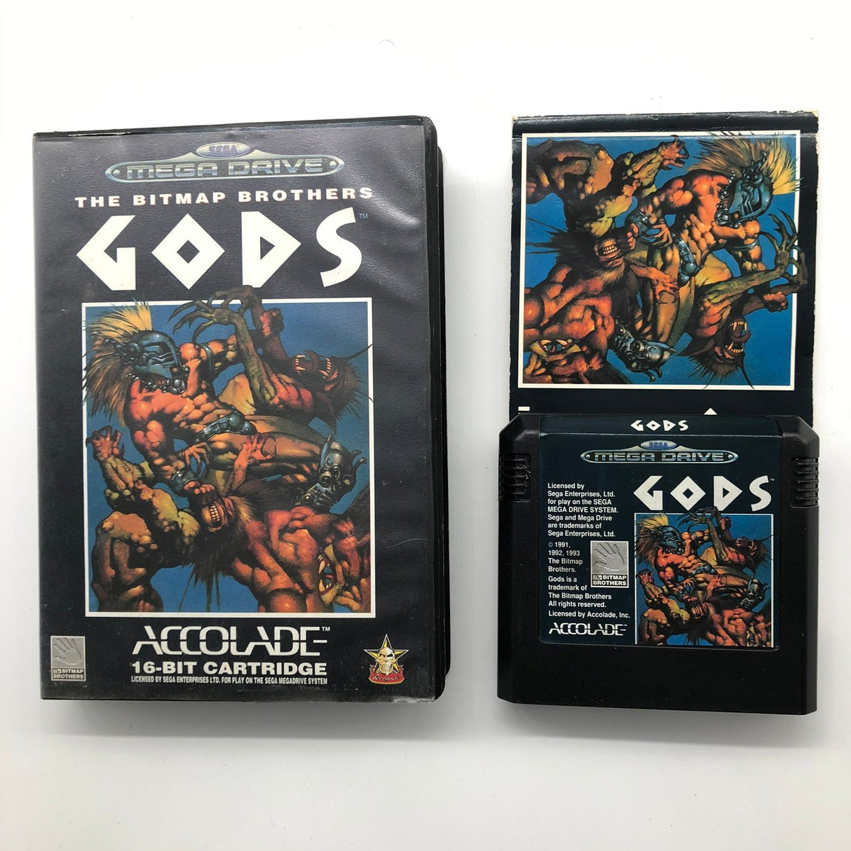 Gods The Bitmap Brothers Sega Mega Drive Game + Manual PAL