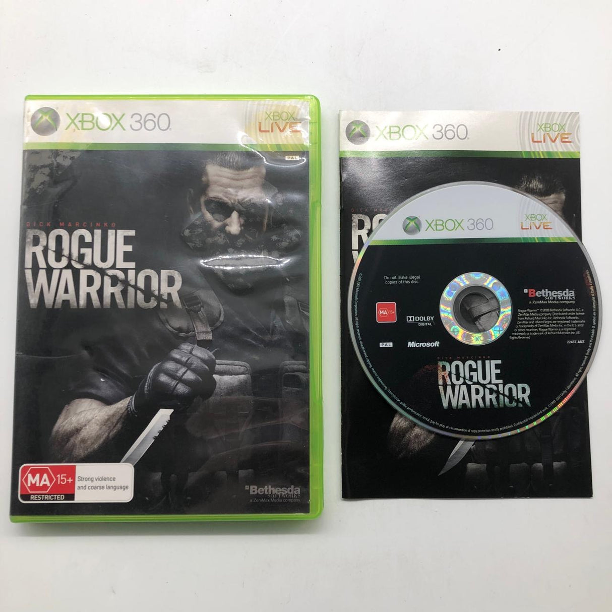 Rogue Warrior Xbox 360 Game + Manual PAL