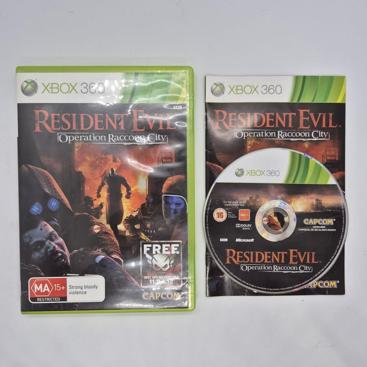 Resident Evil Operation Raccoon City Xbox 360 Game + Manual PAL