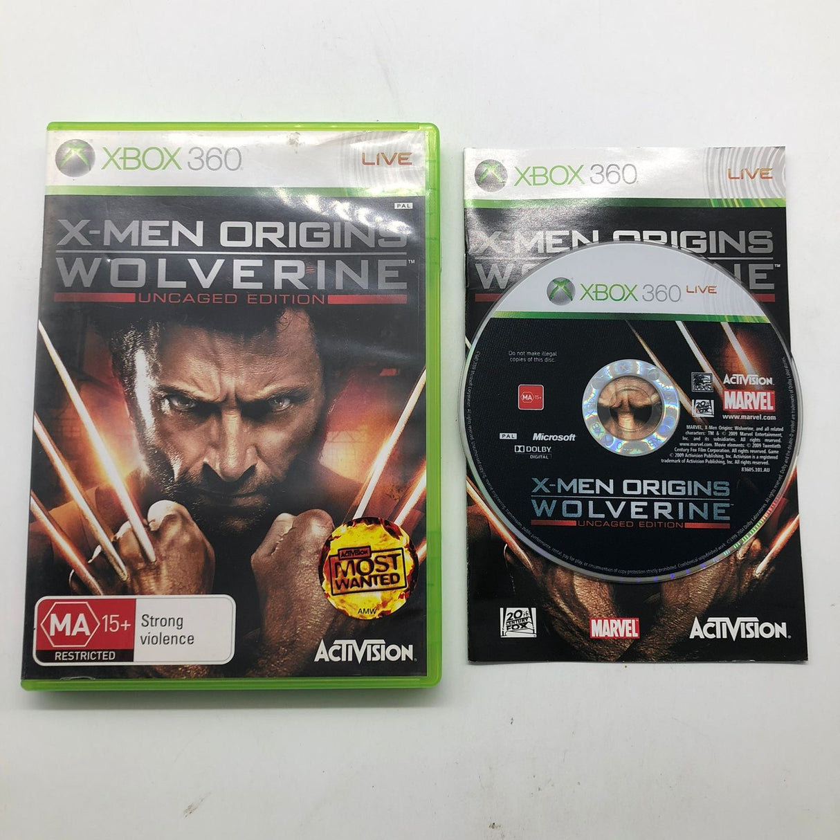 X-Men Origins Wolverine Uncaged Edition Xbox 360 Game + Manual PAL