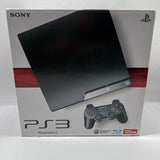 PS3 Playstation 3 Console Slim Black 120GB Controller + Cables Boxed