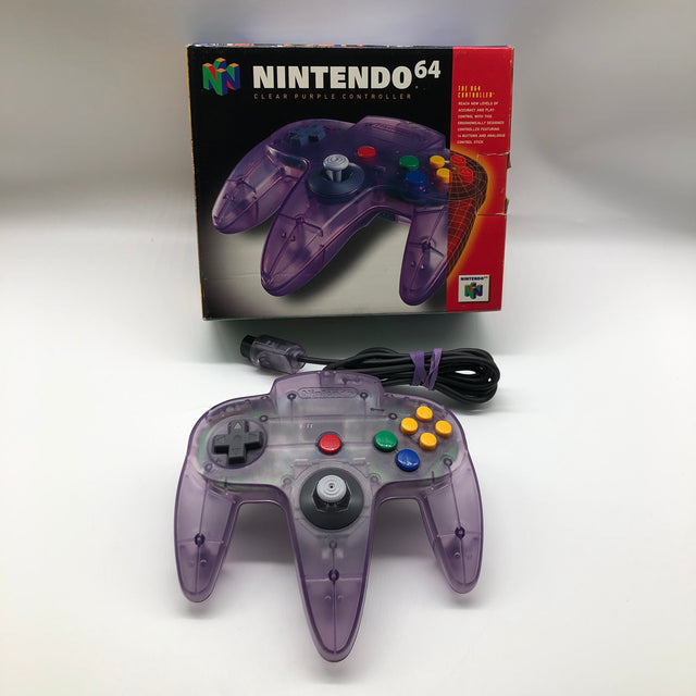 Nintendo 64 N64 Clear Purple Controller Boxed PAL 9JE4 - Trippy Trades 