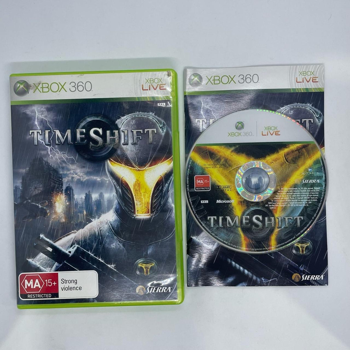 Time Shift Xbox 360 Game + Manual PAL