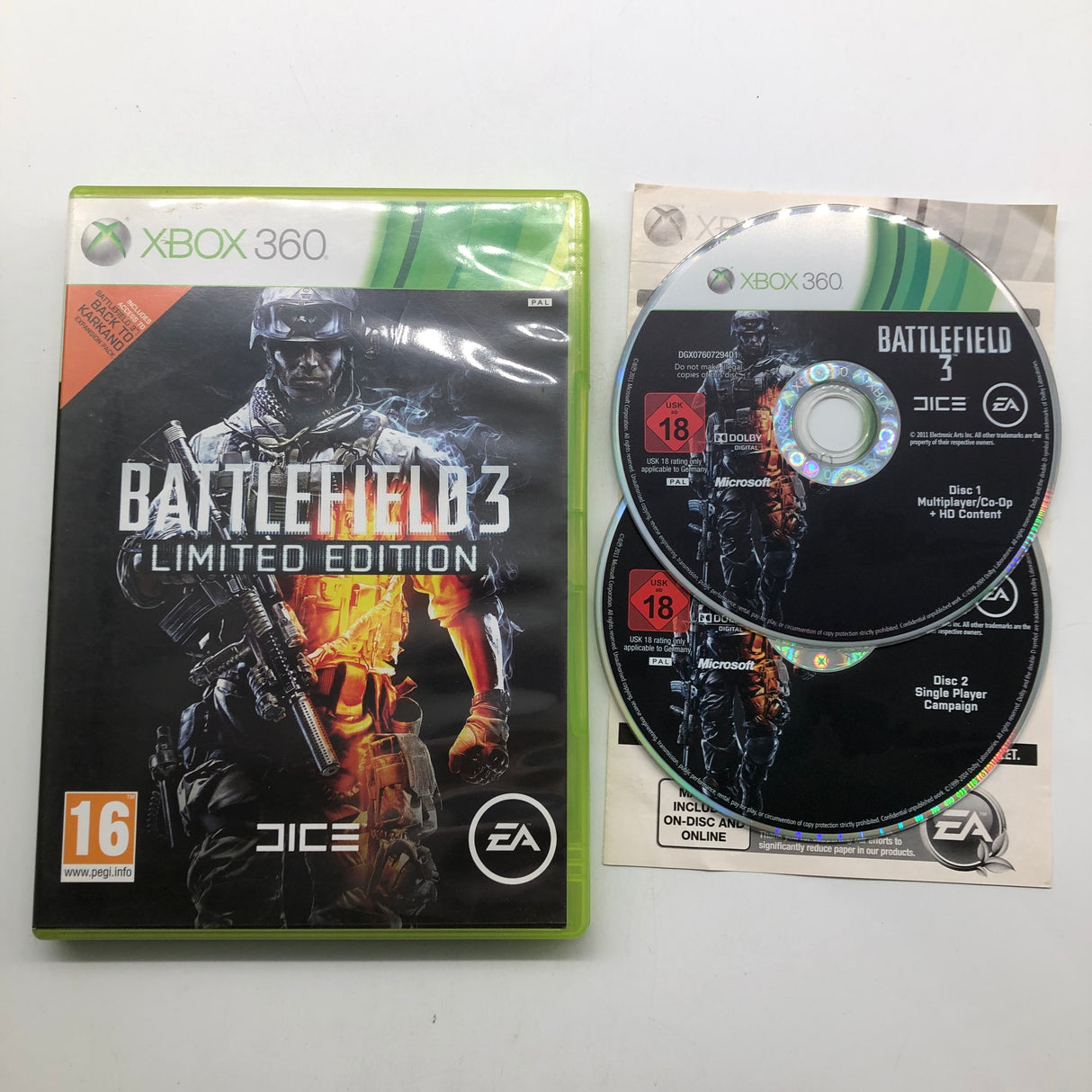 Battlefield 3 Limited Edition Xbox 360 Game + Manual PAL 25AU4