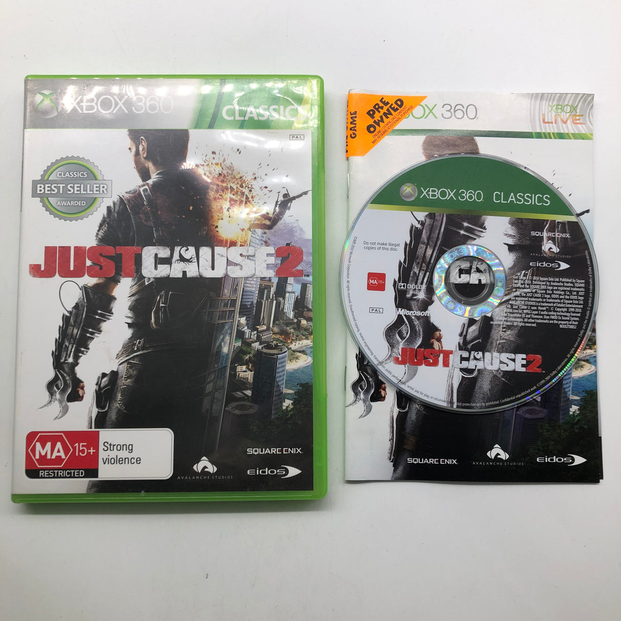 Just Cause 2 Xbox 360 Game + Manual PAL 25AU4