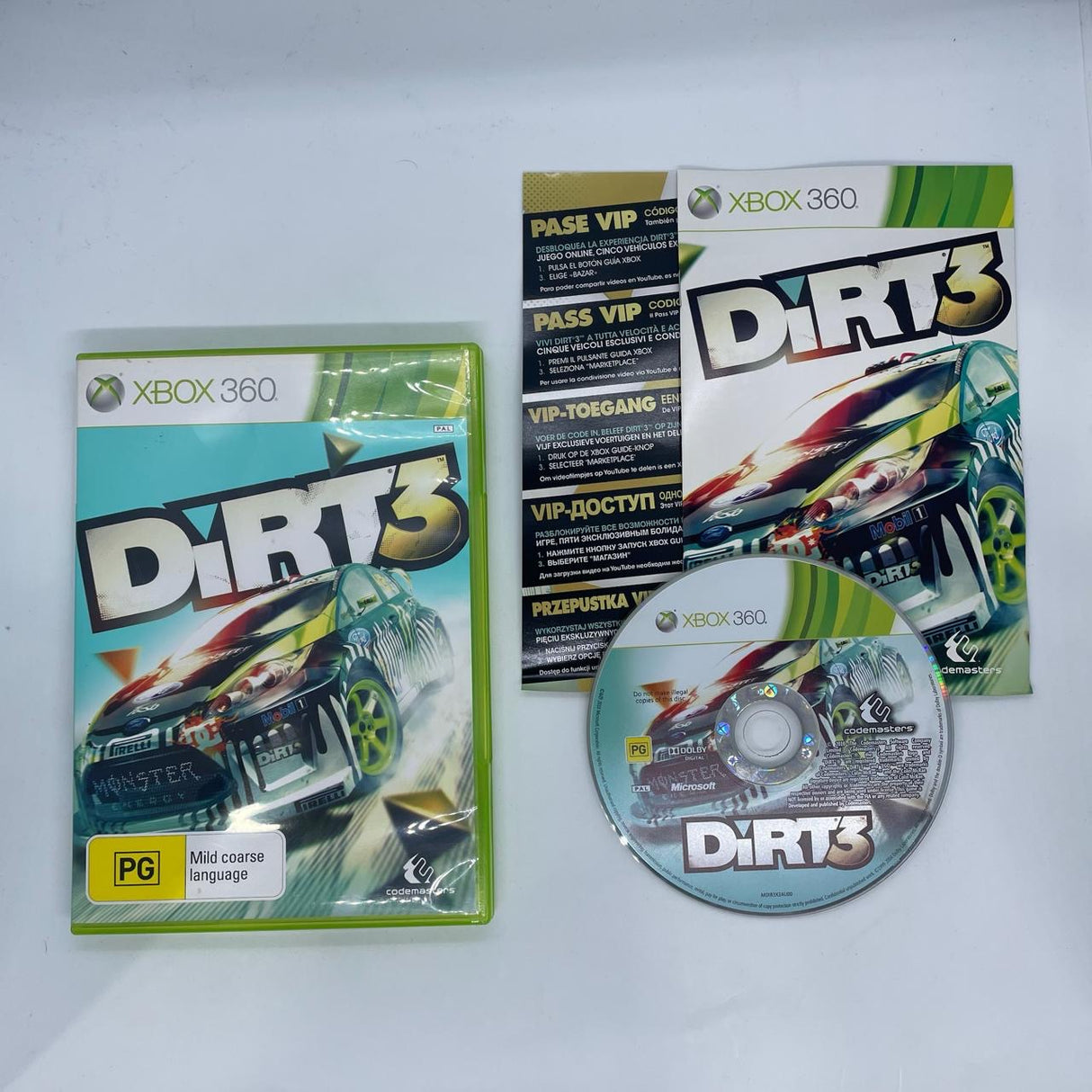 Dirt 3 Xbox 360 Game + Manual PAL