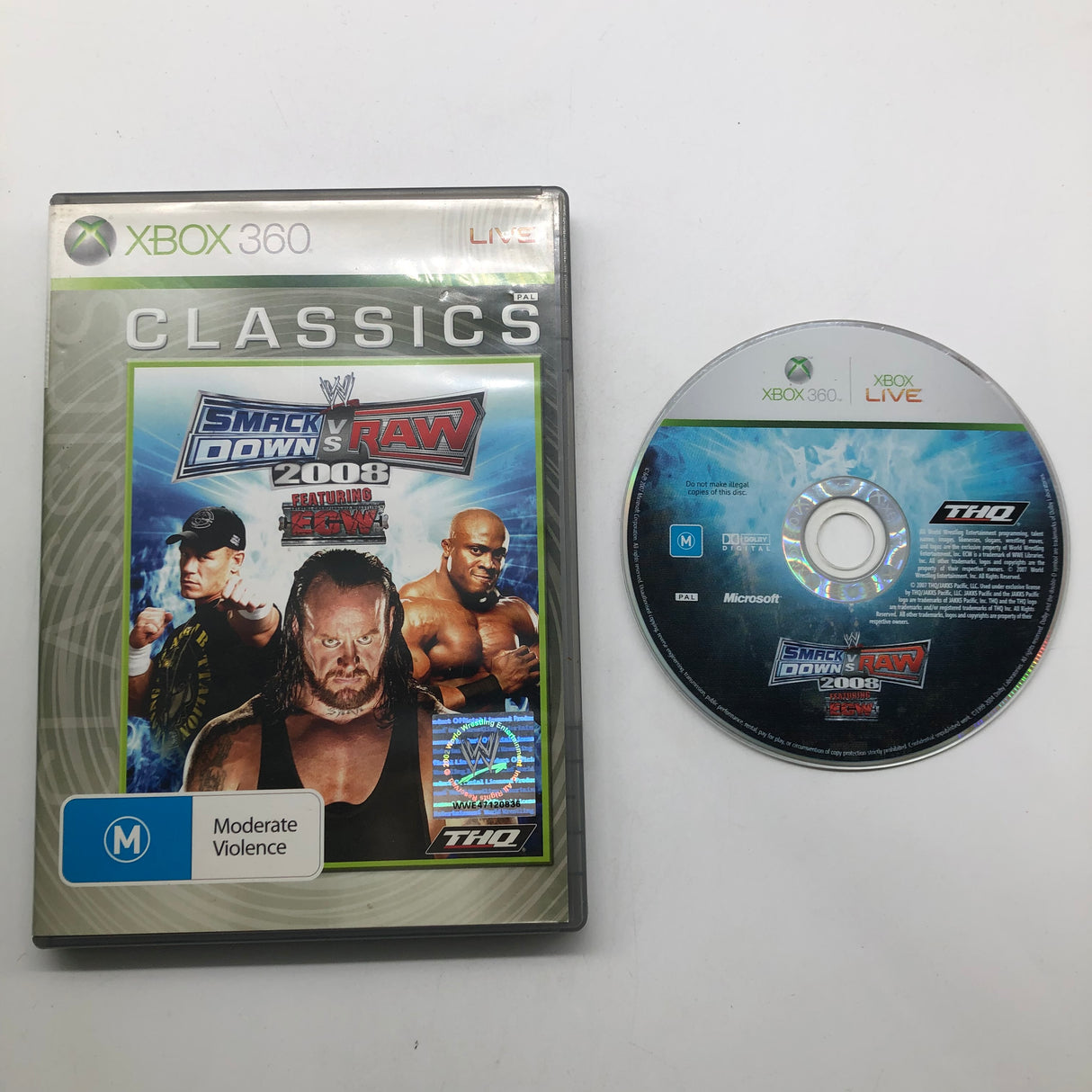 WWE Smackdown VS Raw 2008 Xbox 360 Game PAL 25AU4