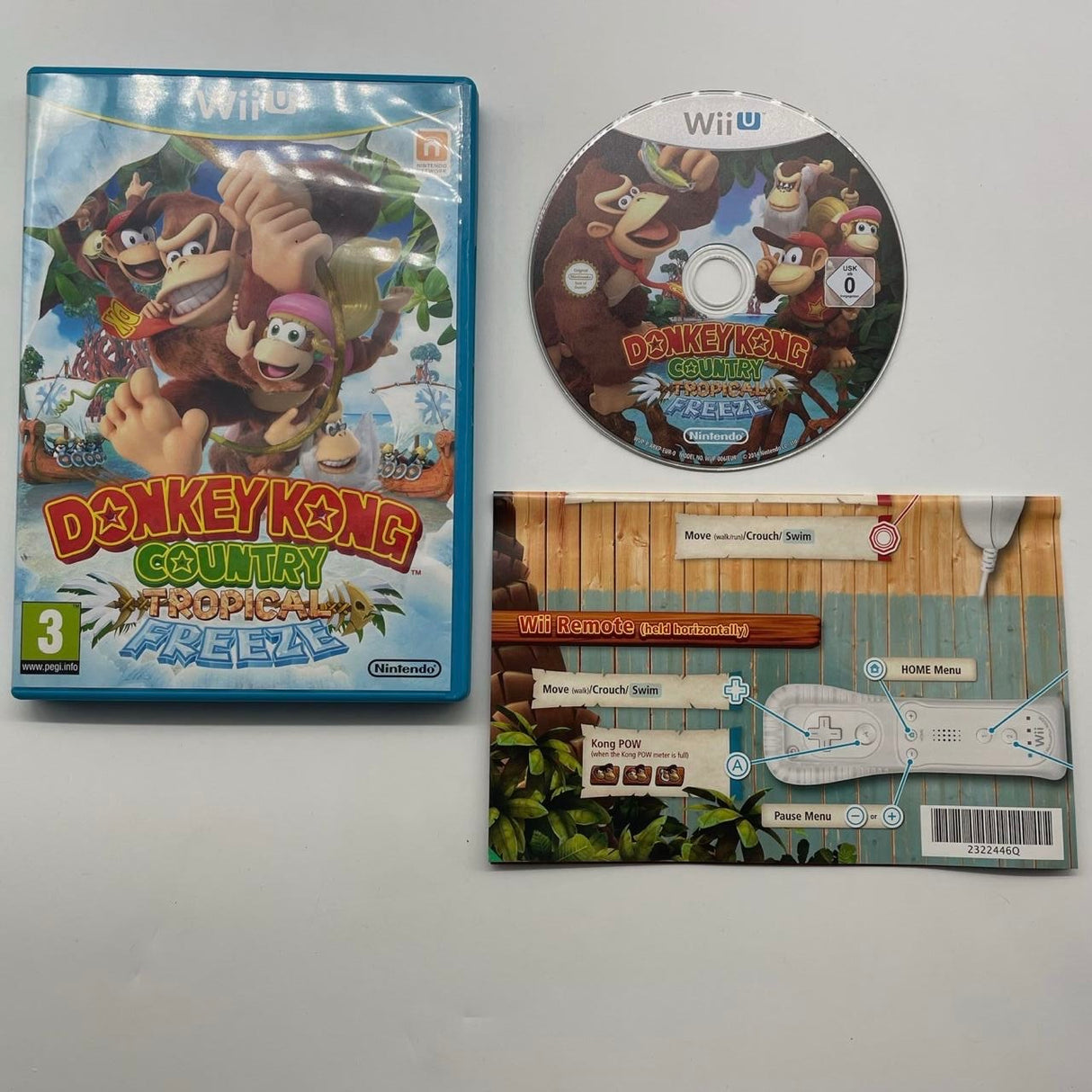 Donkey Kong Country Tropical Freeze Nintendo Wii U Game + Manual PAL