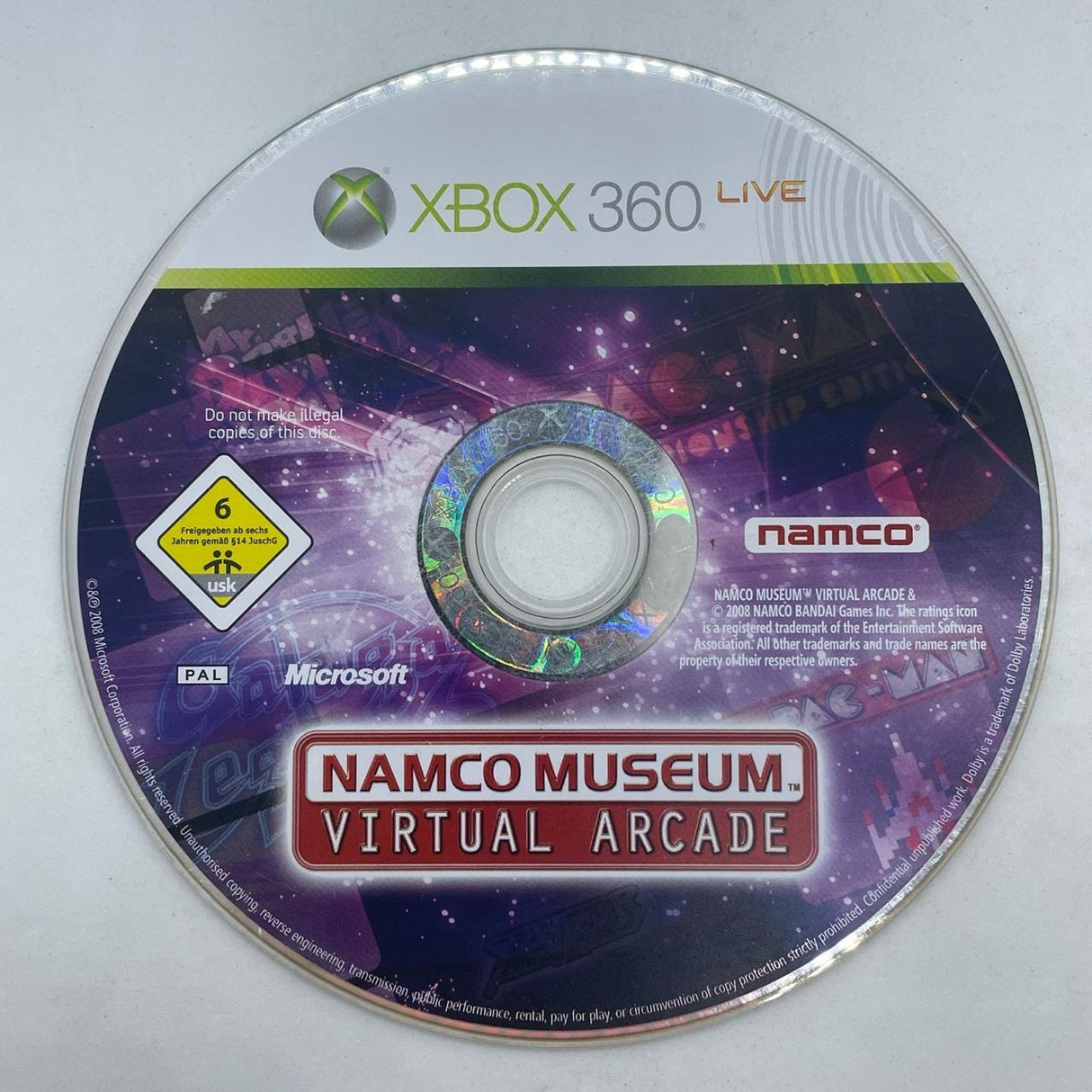 Namco Museum Virtual Arcade Xbox 360 Game dics only