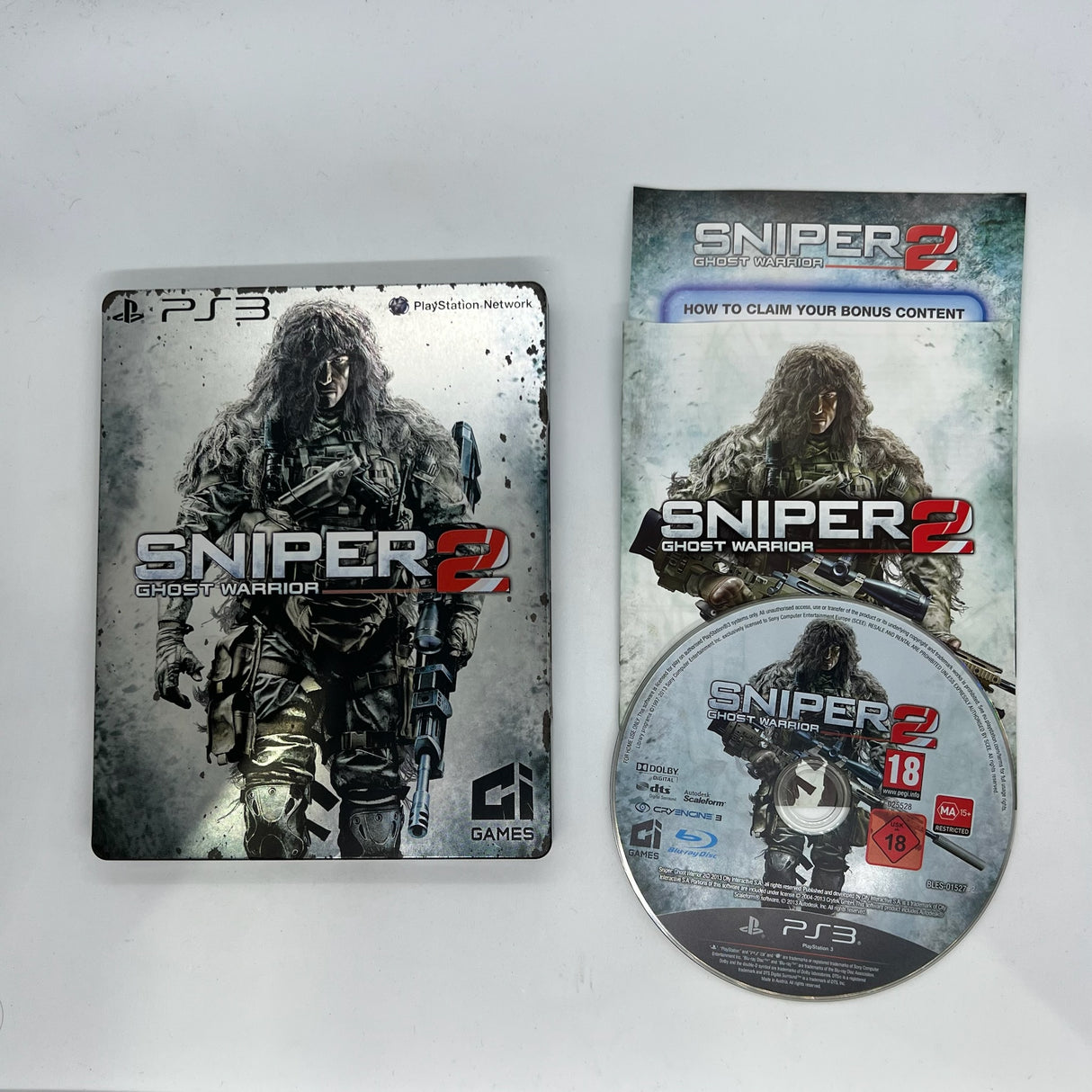 Sniper 2 Ghost Warrior Steelbook Edition Playstation 3 PS3 Game + Manual