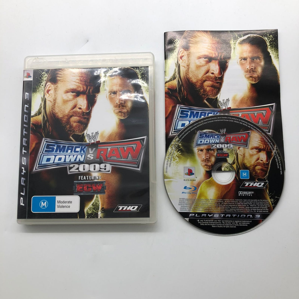 WWE SmackDown Vs Raw 2009 PS3 Playstation 3 Game + Manual PAL