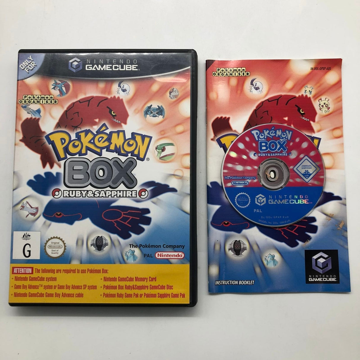 Pokémon Box Ruby Sapphire Nintendo Gamecube Game + Manual PAL