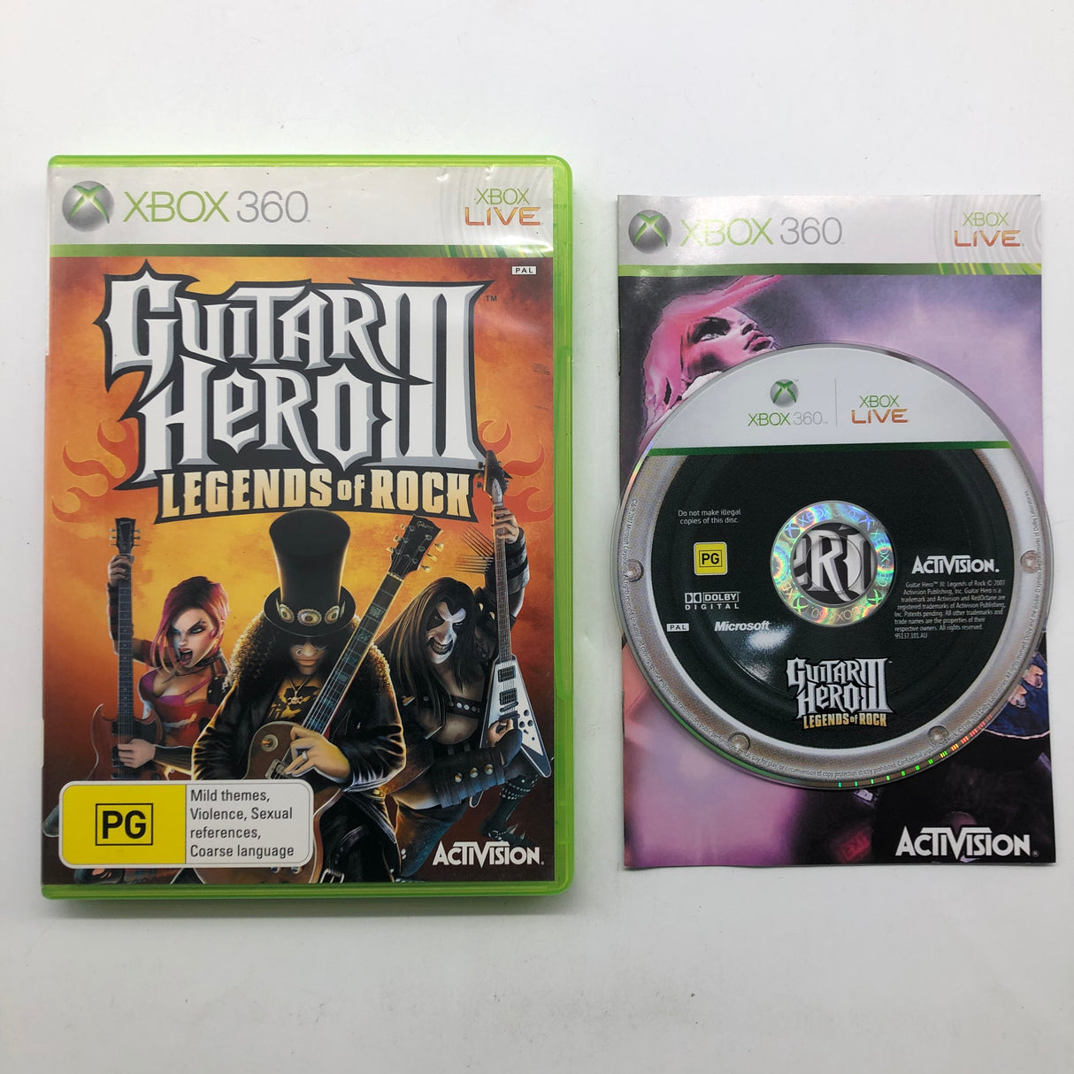 Guitar Hero III 3 Legends of Rock Xbox 360 Game + Manual PAL