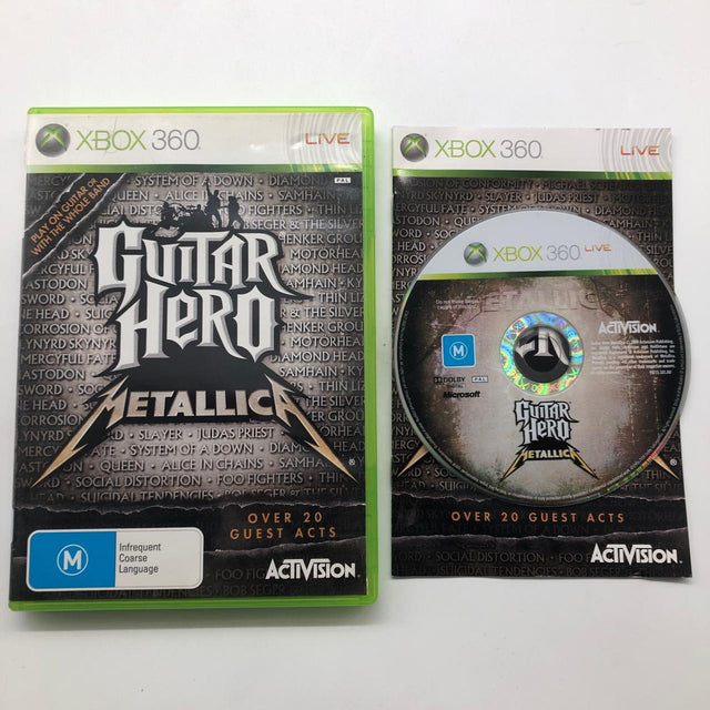 Guitar Hero Metallica Xbox 360 Game + Manual PAL 28JY4 - Trippy Trades 