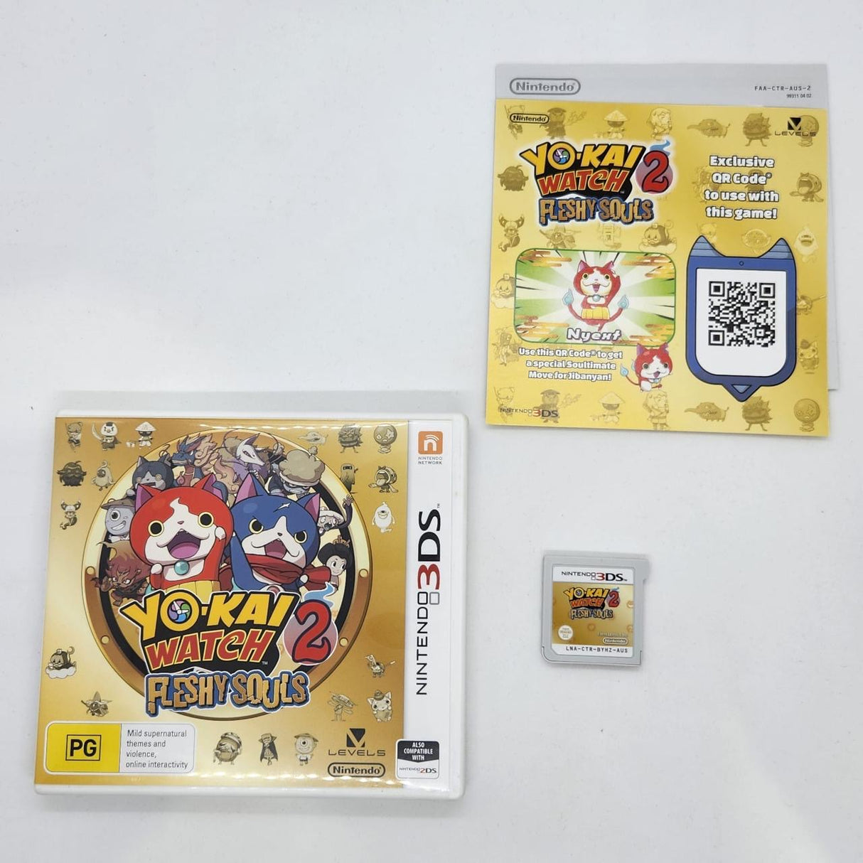 Yokai Watch 2 Fleshy Souls Nintendo 3DS Game + Manual PAL