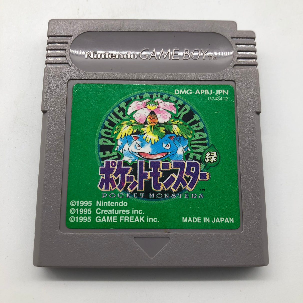 Pokemon Green Pocket Monsters Nintendo Gameboy Original Game Cartridge NTSC-J