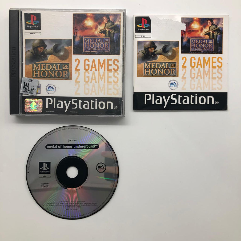 Medal Of Honor Underground 1+2 PS1 Game + Manual