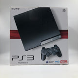 PS3 Playstation 3 Console Slim Black 120GB Controller + Cables Boxed