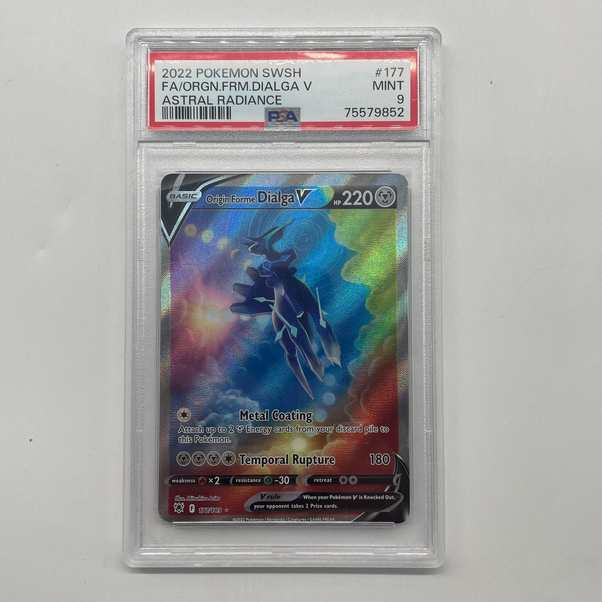 Origin Forme Dialga V Pokémon Card 177/189 PSA 9 Mint Graded