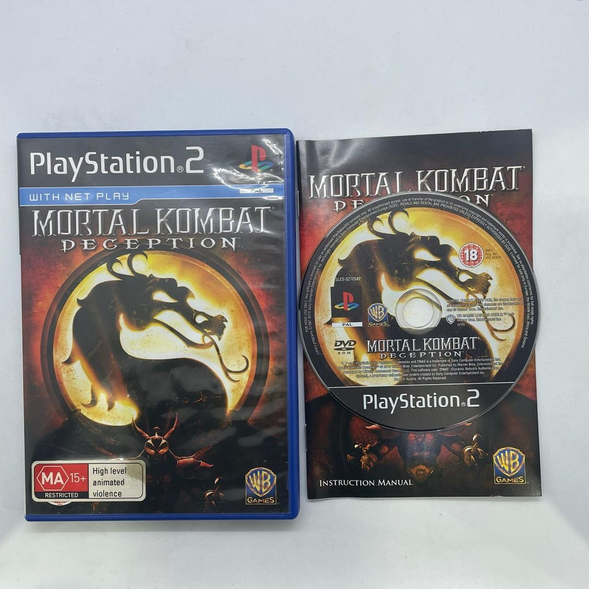 Mortal Kombat Deception PS2 Playstation 2 Game + Manual PAL