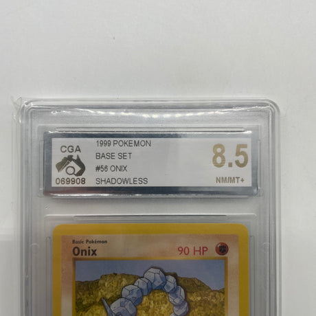 Onix Pokémon Card 56/102 Graded CGA 8.5 Shadowless Base Set 1999