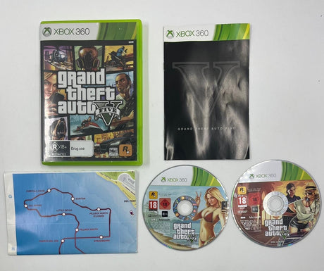 Grand Theft Auto V Xbox 360 Game + Manual PAL - Trippy Trades 