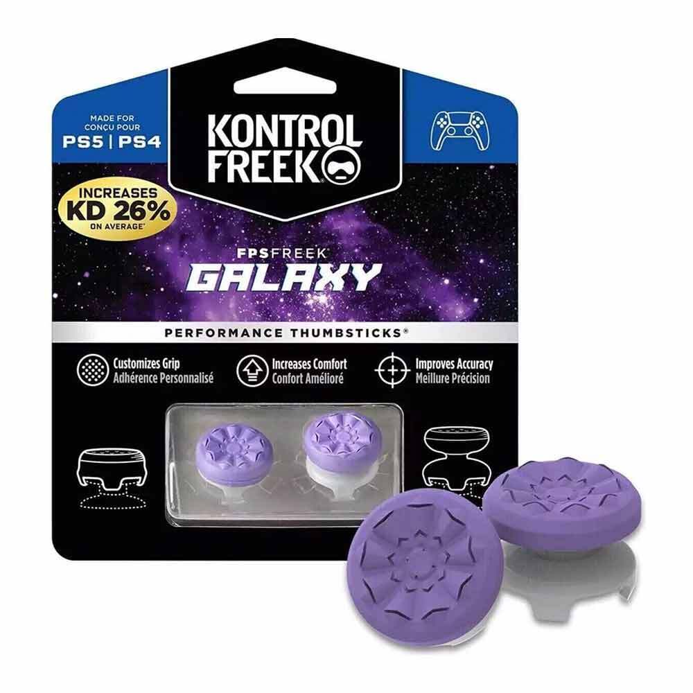 KontrolFreek FPS Freek Galaxy Purple for Playstation 4/5 PS4 PS5 Performance Thumbsticks 1 High-Rise, 1 Mid-Rise Purple