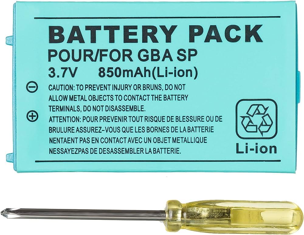 Battery Replacement Nintendo Gameboy Advance GBA SP 3.7 V 850 mAh + Screwdriver - Trippy Trades 