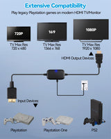 PS1/PS2 HDTV HDMI Upscaler Cable for Playstation 1 & 2 (2M/6.6ft)