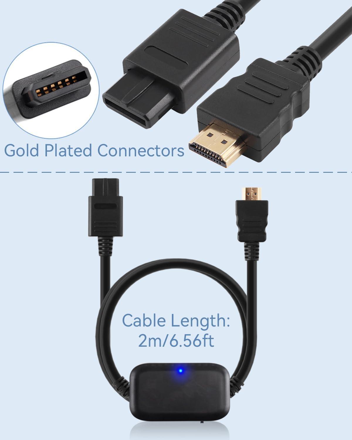 SNES, N64 64, Gamecube HDTV HDMI Upscaler Cable for Nintendo console (2M/6.6ft)