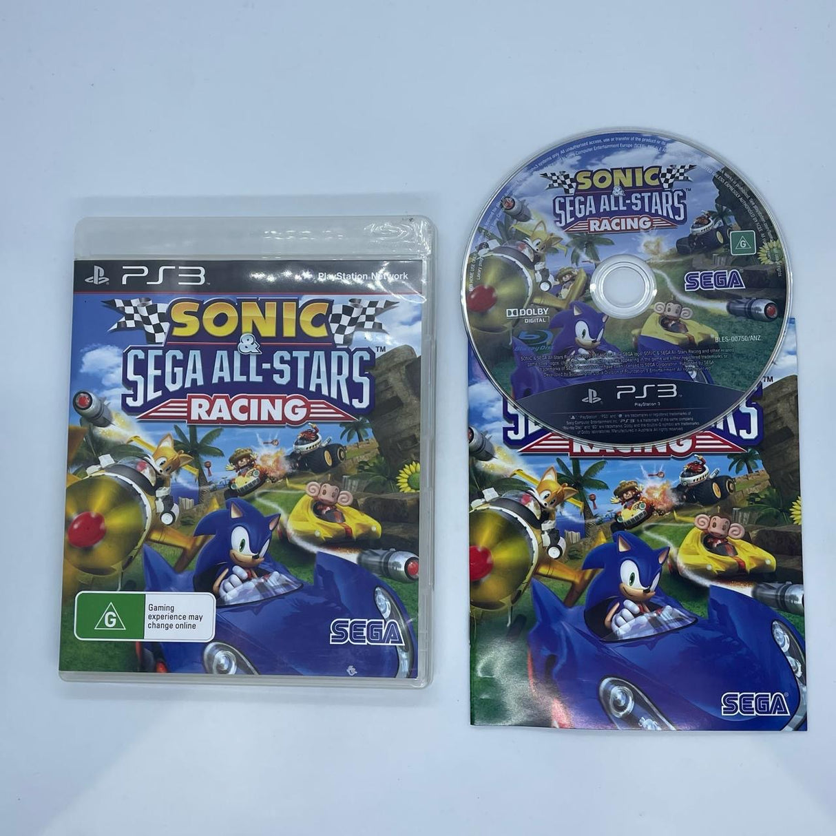 Sonic & Sega All-Stars Racing PS3 Playstation 3 Game + Manual