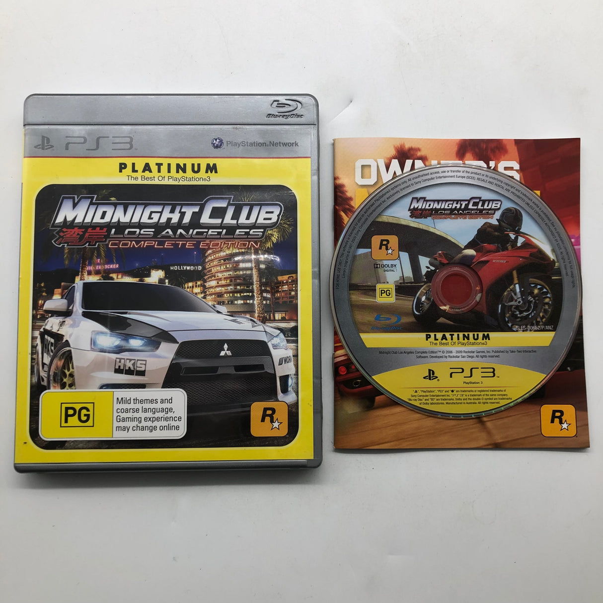 Midnight Club Los Angeles Platinum PS3 Playstation 3 Game + Manual 25AU4