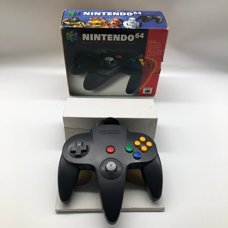 Nintendo 64 N64 Black Controller Boxed PAL 9JE4 - Trippy Trades 