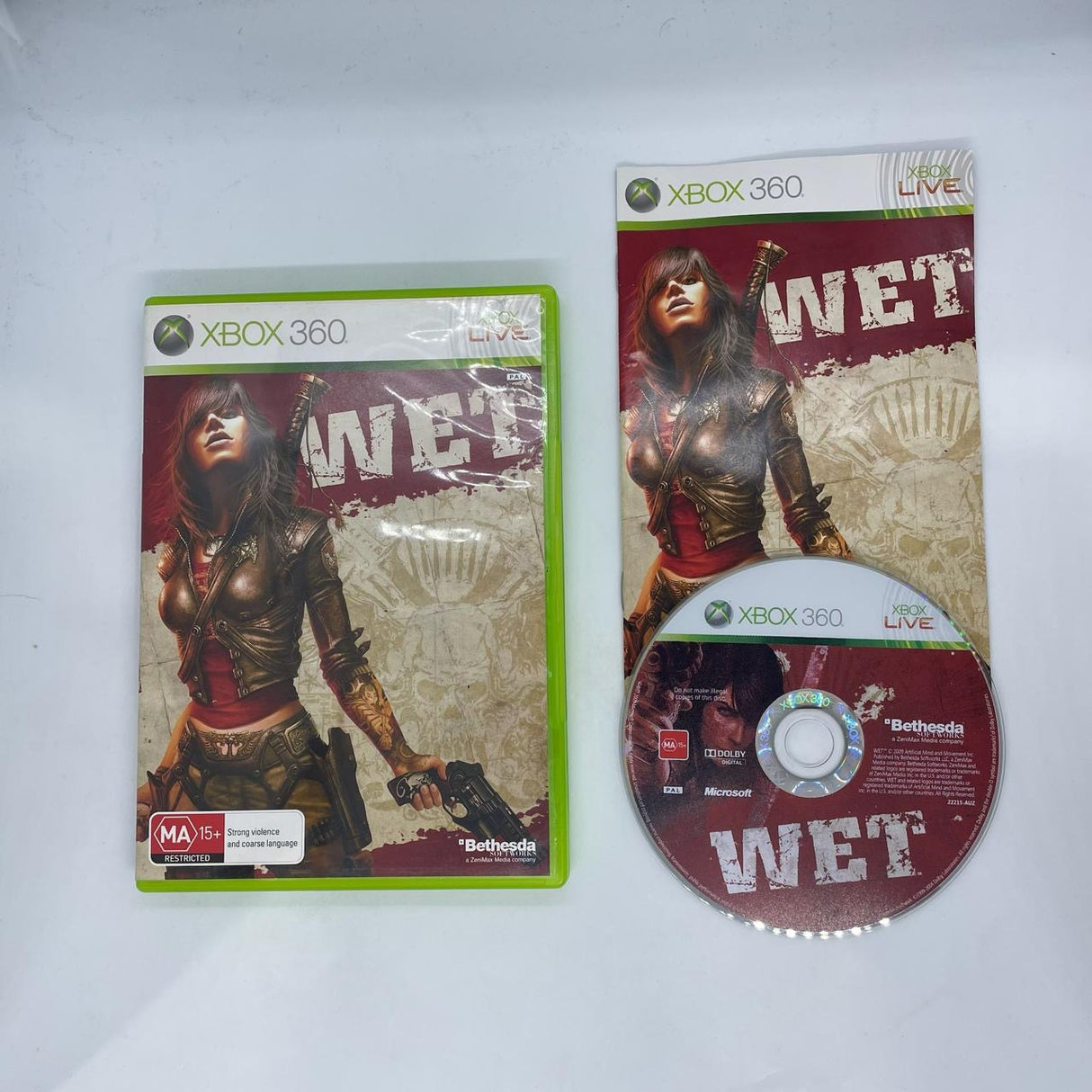 Wet Xbox 360 Game + Manual PAL