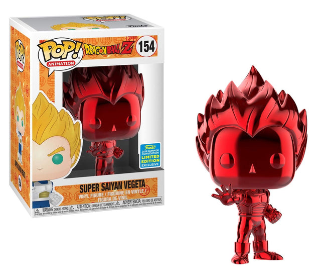 Dragon Ball Z  Super Saiyan Vegeta Red Chrome #154 Funko Pop Vinyl Figure - Trippy Trades 