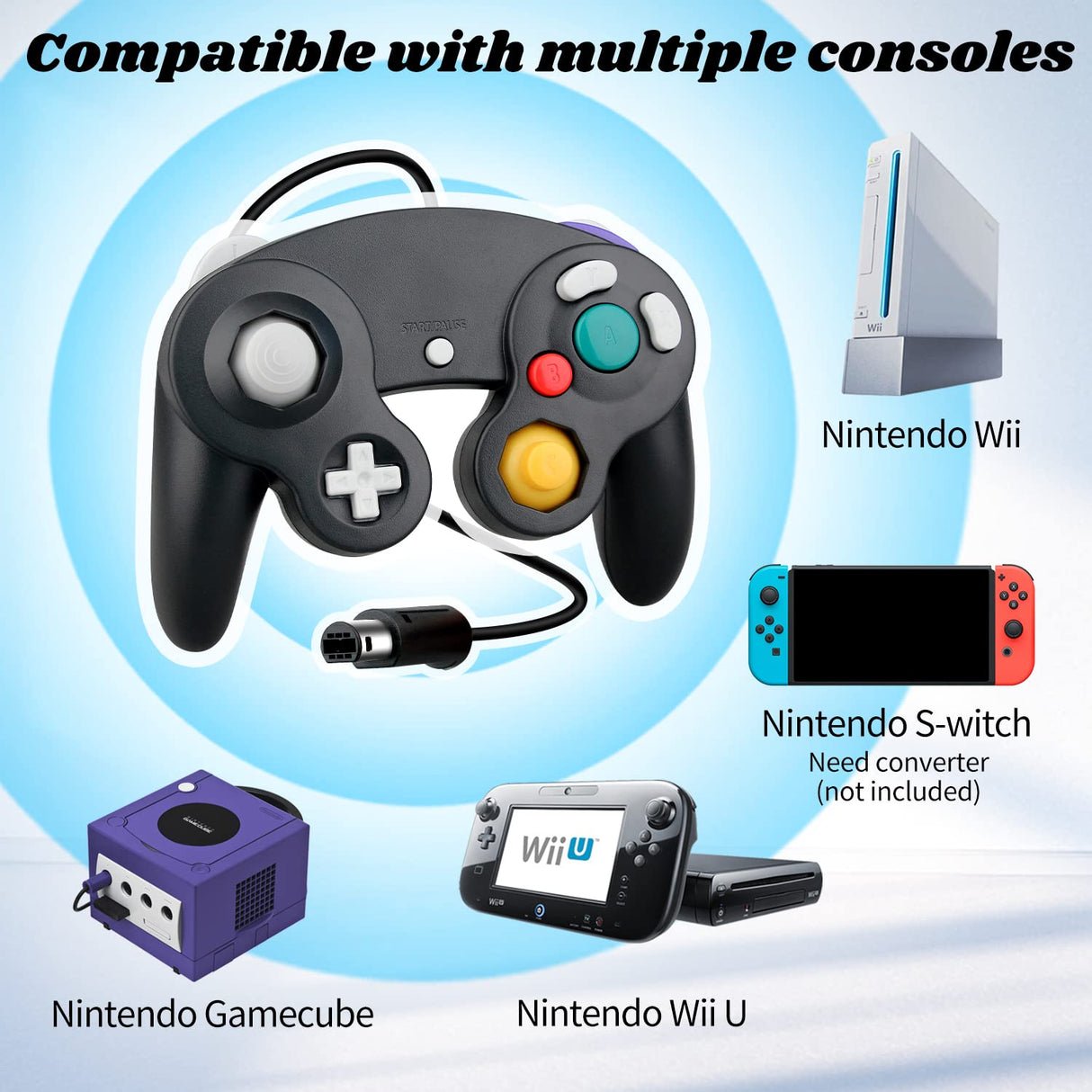 GameCube Controller For Nintendo Wii GC NGC Premium Dual Shock Gamepad