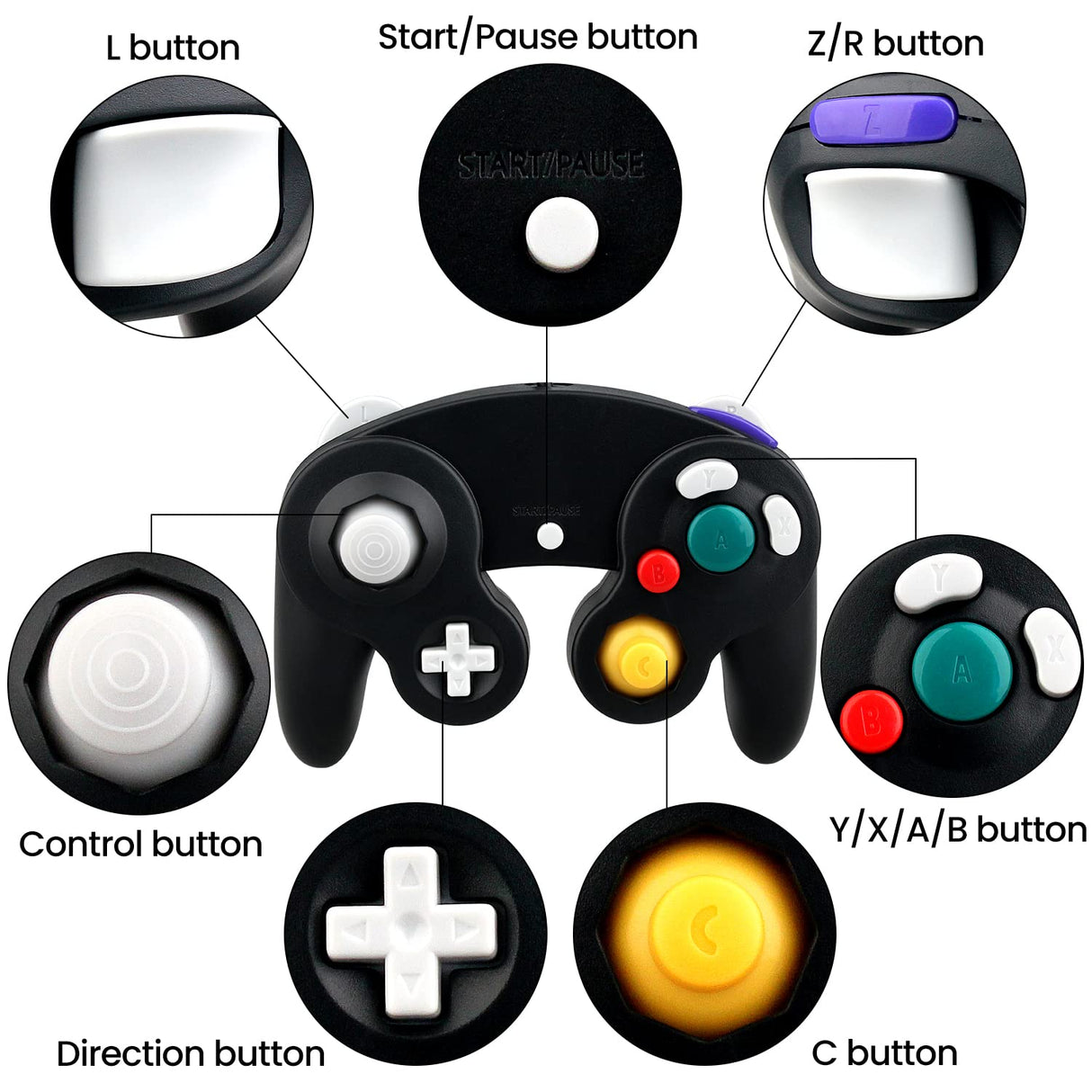 GameCube Controller For Nintendo Wii GC NGC Premium Dual Shock Gamepad