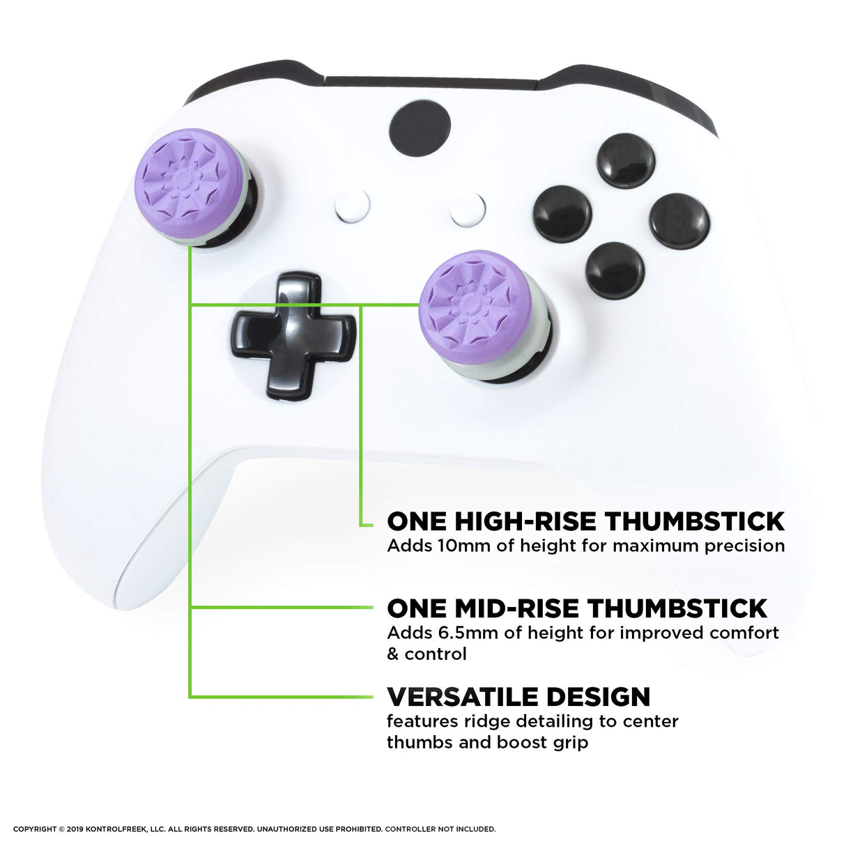 KontrolFreek FPS Freek Galaxy Purple for Xbox One/ Series X Controller 2 Performance Thumbsticks 1 High-Rise, 1 Mid-Rise Purple