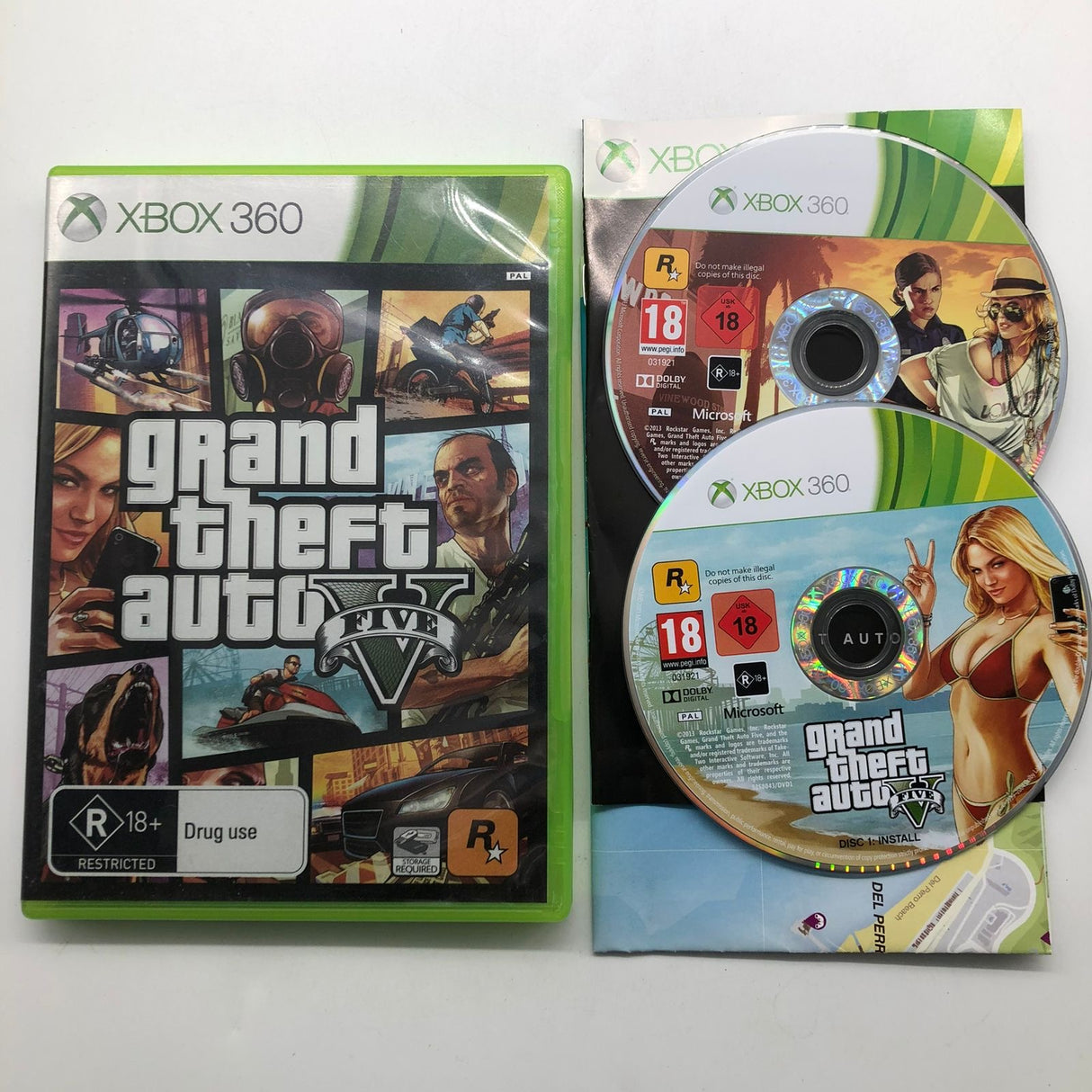 Grand Theft Auto V Five GTA Xbox 360 Game + Manual PAL 25AU4