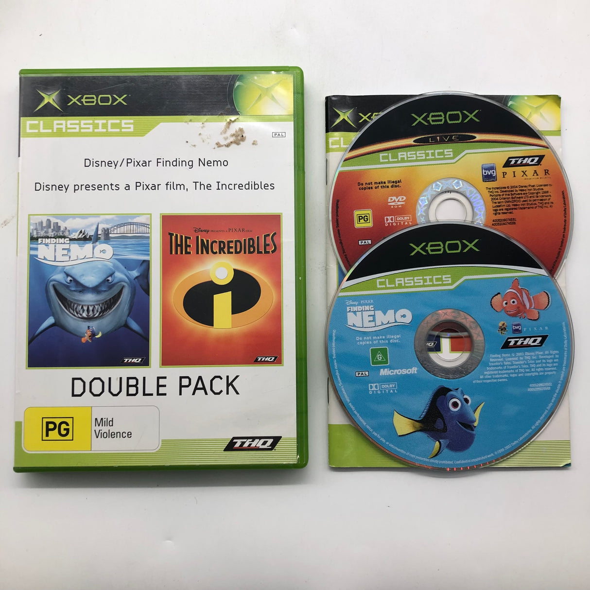 Double Pack Finding Nemo/The Incredibles Xbox Original Game + Manual PAL