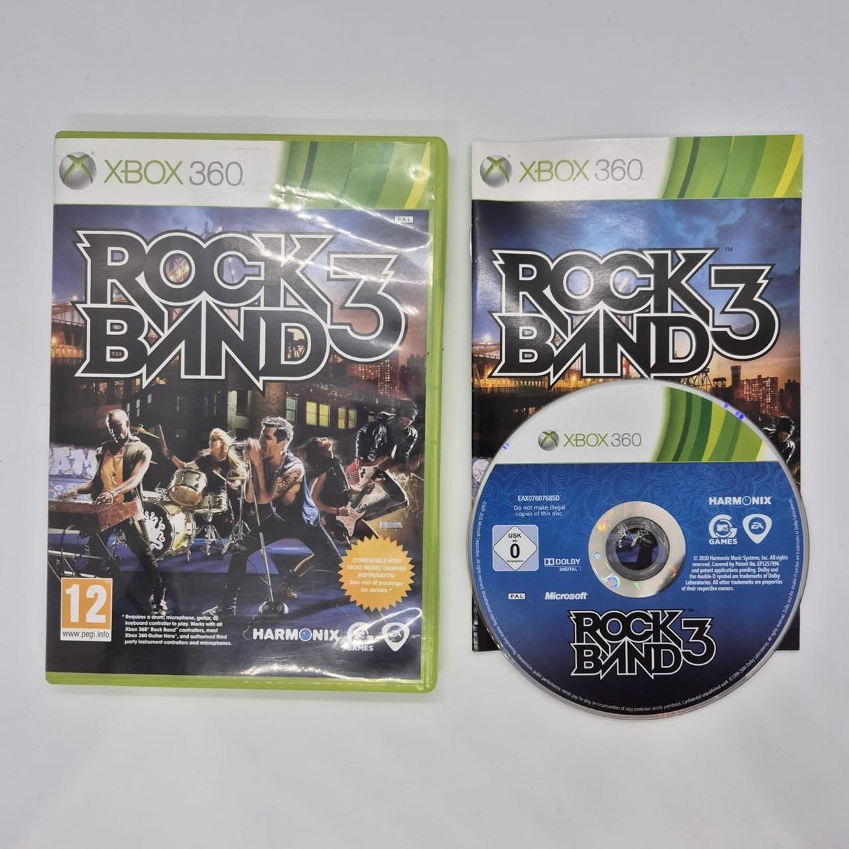 Rock Band 3 Xbox 360 Game + Manual PAL