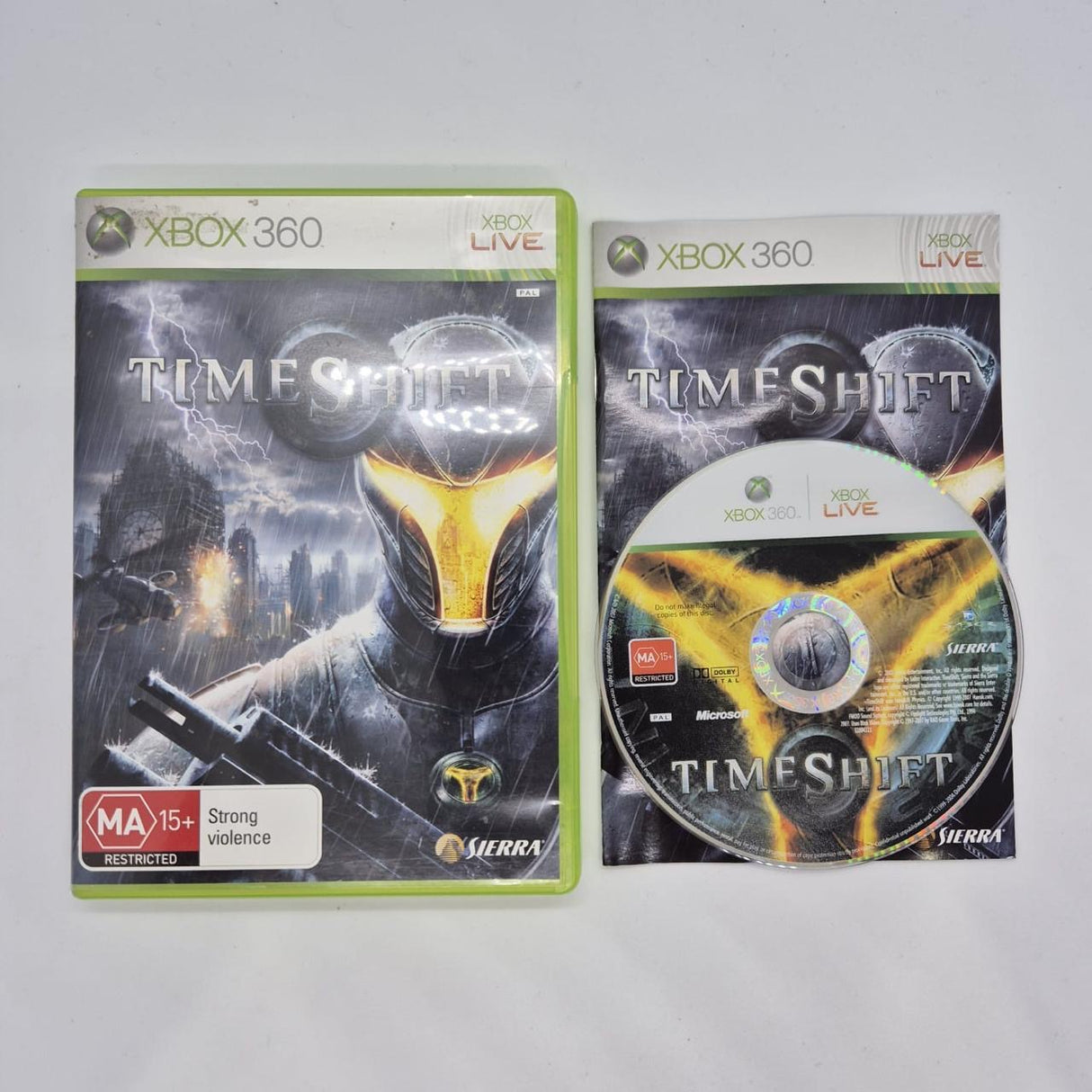 Time Shift Xbox 360 Game + Manual PAL