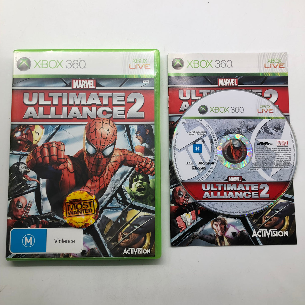 Marvel Ultimate Alliance 2 Xbox 360 Game + Manual PAL 25AU4