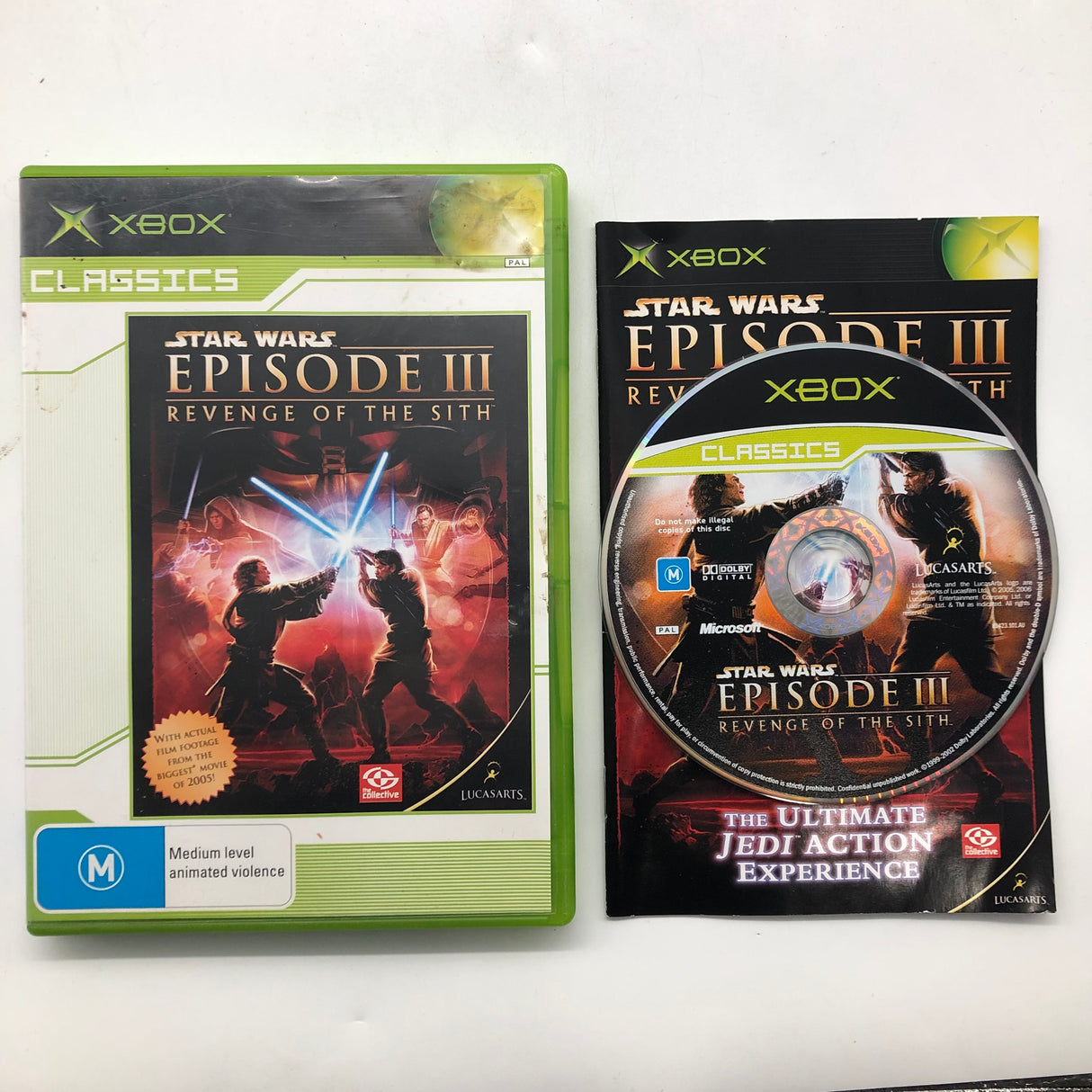 Star Wars Episode 3 III Revenge Of The Sith Xbox Original Game + Manual PAL